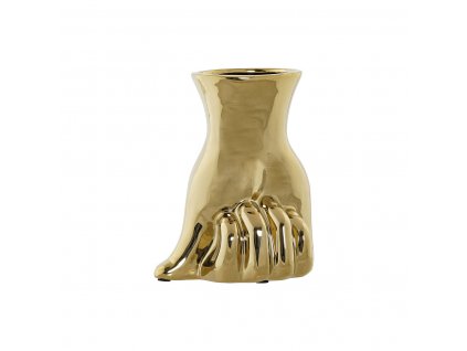 2808067 vaza dkd home decor ruka kamenina zlata 17 x 12 x 21 cm