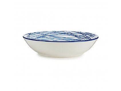 2861326 sada hlbokych tanierov porcelan pruhy modra biela 20 x 4 7 x 20 cm 6 ks