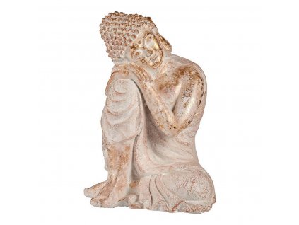 2665812 1 zahradna socha buddha biela zlata polyesterova zivica 35 5 x 54 5 x 42 cm