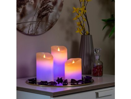 2877290 8 led sviecky meniace farbu s efektom skutocneho plamena s dialkovym ovladanim lendles innovagoods 3 ks