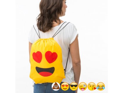 Hátizsák húzózsinóros hangulatjelekkel (Design Poo)