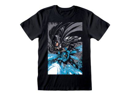 Uniszex póló rövid ujjal Batman Team Up Black (Méret S)