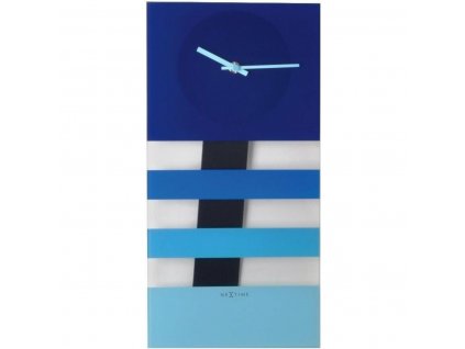 2978856 nastenne hodiny nextime 2855bl sklo modra 19 x 38 cm