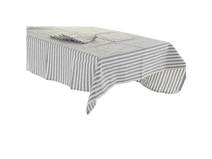 2994820 obrus so 4 servitkami dkd home decor pruhy bavlna siva zelena biela 150 x 150 x 0 5 cm