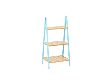 3075456 regal do kupelne berilo bambus drevo prirodna modra 3 urovne 40 x 81 5 x 30 cm