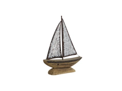 3082054 dekoracia plachetnica home esprit kov drevo z paulovnie biela prirodna starozitny povrch 26 x 34 x 6 cm