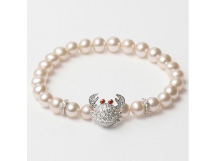 3091729 damsky naramok lancaster jla br crab 3 wh biela zelena mincovne striebro 16 mm