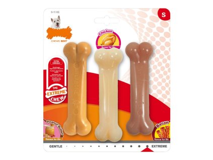 3097423 hryzadlo pre psa dog teether nylabone extreme chew value pack bacon arasidove maslo velkost s kurca nylon 3 ks
