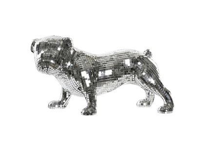 3098968 dekoracia na stol dkd home decor anglicky striebristy buldog zivica moderny 45 5 x 21 5 x 25 cm