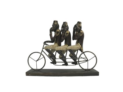 3098992 dekoracia na stol dkd home decor opica trojkolka cierna zlata kov zivica kolonialny styl 40 x 9 x 31 cm