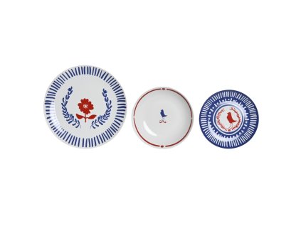 3154123 suprava tanierov dkd home decor modra biela cervena porcelan stredozemny 18 kusov 27 x 27 x 3 cm