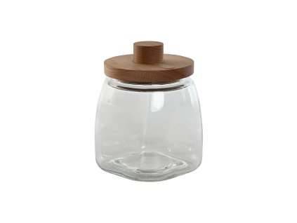 3172132 doza na potraviny s lyzickou home esprit transparentna prirodna silikonovy sklo bukove drevo 1 9 l 14 x 18 7 x 14 cm