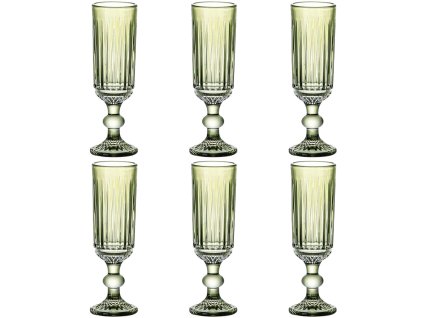 3173950 sada poharov na sampanske home esprit sklo zelena 6 x 18 4 x 6 cm 6 kusov