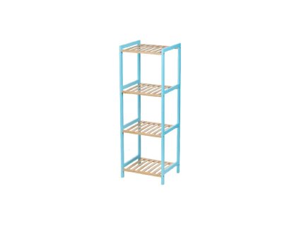 3175639 policka do kupelne modra prirodna bambus drevo 4 urovne 35 x 100 x 30 cm
