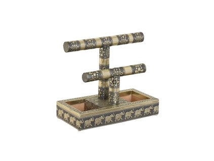 3222916 sperkovnica home esprit biela sampanska drevo aluminium 20 x 10 x 18 cm