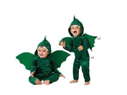 Jelmez babáknak Dragon green (Méret 6-12 hónap)