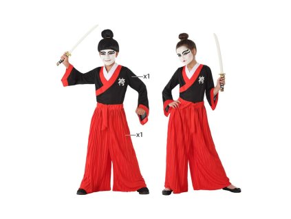 Gyermek jelmez Piros japán nő (Méret 3-4 év)