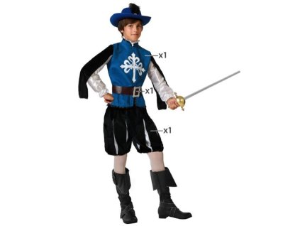 Gyermek jelmez Muskétás kék (Méret 7-9 év)