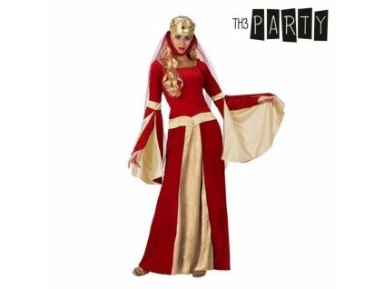 Vörös középkori hölgy jelmez felnőtteknek (Méret XL)