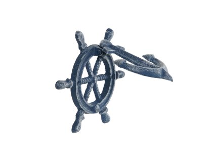 3244324 klopadlo na dvere kormidlo kotva home esprit zelezo modra 16 x 3 x 14 cm