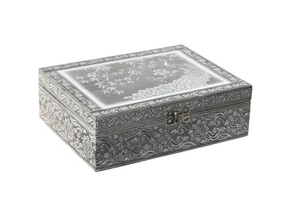 3244312 sperkovnica home esprit pav drevo aluminium strieborna zelena 22 5 x 17 5 x 7 6 cm