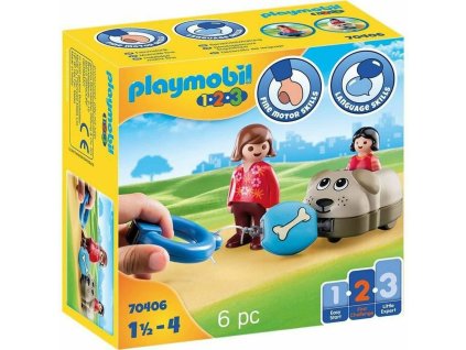 3246772 sada hraciek playmobil 1 2 3 pes chlapci 70406 6 ks