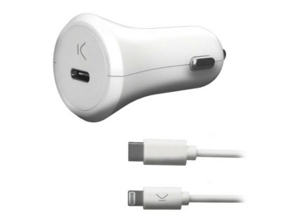 3245986 usb nabijacka do auta ksix mfi 18w biela