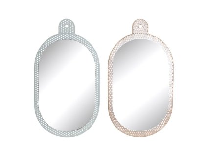 3270421 nastenne zrkadlo dkd home decor biela ruzova kov sklo 2 ks 22 x 1 5 x 40 cm