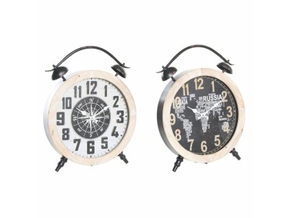 3270733 stolne hodiny dkd home decor cierna zelezo drevo mdf 41 x 6 5 x 52 5 cm 2 ks