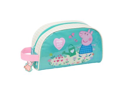 3273298 detska kozmeticka taska s putkom peppa pig pretty flowers zlta matova 26 x 16 x 9 cm