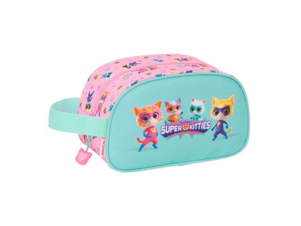 3273304 detska kozmeticka taska s putkom superkitties ruzova tyrkysova 26 x 15 x 12 cm
