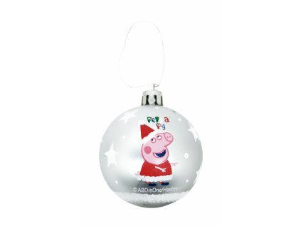 3272356 vianocne gule peppa pig cosy corner plast striebrista 8 cm 6 ks