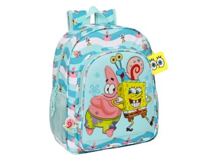 3274432 detsky batoh spongebob stay positive tyrkysova modra biela 32 x 38 x 12 cm
