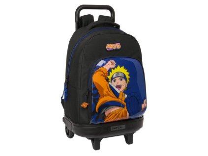 3280345 skolska taska na kolieskach naruto ninja modra cierna 33 x 45 x 22 cm