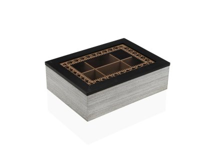 3287047 krabicka na caje versa cierna drevo mdf 24 x 7 5 x 18 cm
