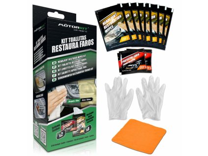 3286660 sada na renovaciu svetlometov na aute motorkit mot1004 obrusky na obnovu svetlometov ochranna kvapalina handra na cistenie jednorazove rukavice
