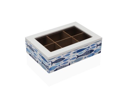 3287719 skatulka na caje versa ryby drevo 24 x 17 x 7 cm