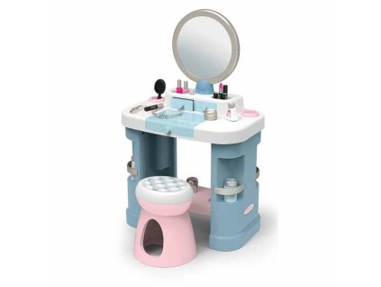 3292021 detsky toaletny stolik so stolickou a doplnkami smoby plast modra viacfarebna 85 x 54 x 34 cm