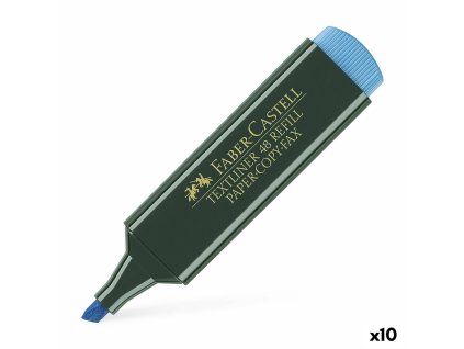 3294085 zvyraznovac faber castell textliner 48 modra sada 10 kusov