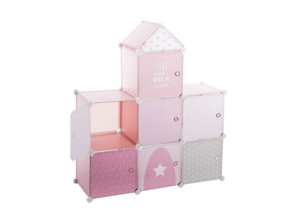 3297667 detska modularna skrina atmosphera pink castle polypropylen biela siva ruzova 95 5 x 32 x 109 cm