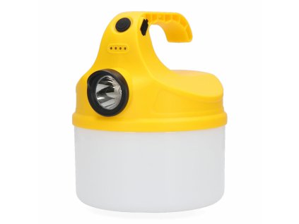 3303646 kempingova baterka edm 18650 dobijatelny usb zlta biela 11 7 x 15 2 cm