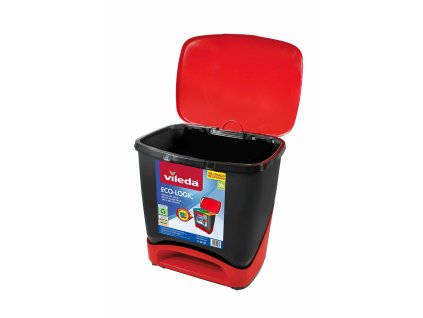 3297997 odpadkovy kos vileda eco logic polypropylen 39 l cierna cervena cervena cierna