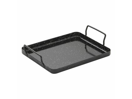 3304072 plech na pecenie vaello s uchytkami smaltovana ocel cierna 26 x 30 x 2 cm