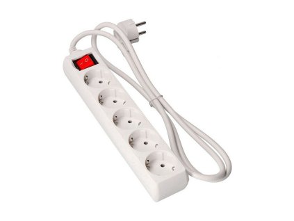 3300937 predlzovacka s vypinacom 5 zasuviek edm schuko biela 3 m
