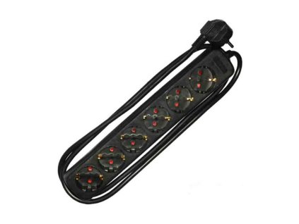 3300919 zasuvka so siestimi vystupmi bez vypinaca edm 41008 schuko 1 5 m