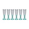 3122701 1 6 ks pohare na sampanske bodky transparentna tyrkysovy sklo 185 ml