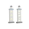 3271492 1 dekoracie dkd home decor majak s led osvetlenim stredozemny drevo mdf modra biela 14 x 5 5 x 40 cm 2 ks
