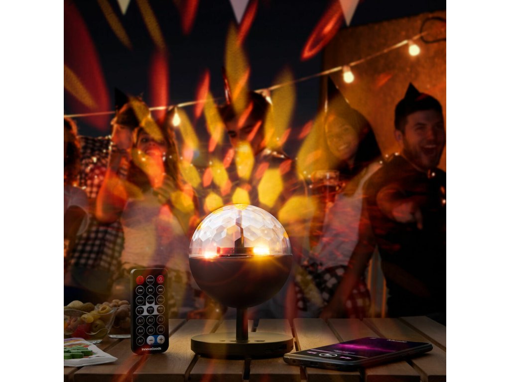 Dobíjacia disko guľa s LED svetlami a Bluetooth reproduktorom Istarlyt InnovaGoods