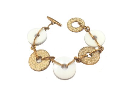 Dámsky náramok Guess CWB10902 Keramický Zlatá Oceľ Biela Oceľ/Keramický (21 cm)