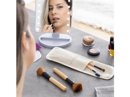 Sada drevených štetcov na make-up s prepravnou taškou Miset InnovaGoods 5 Kusy